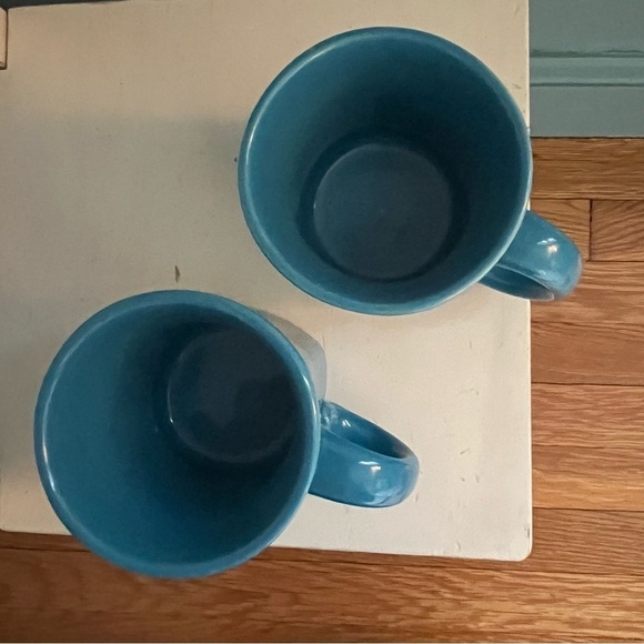 Fiesta Square Mugs (2), Made in USA, Vintage. Peacock Blue - Picture 5 of 15